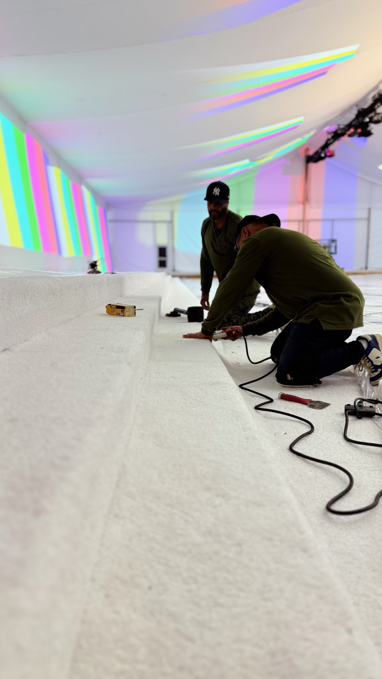 Event flooring installation